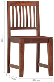 Cadeiras de jantar 2 pcs madeira de mangueira maciça
