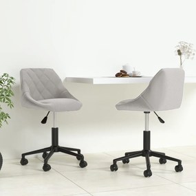 vidaXL Cadeiras de jantar giratórias 2 pcs veludo cinzento-claro