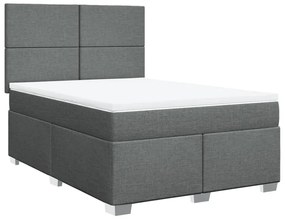 Cama com molas/colchão 160x200 cm tecido cinzento-escuro