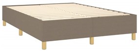 Estrutura de cama 140x190 cm tecido cinza-acastanhado