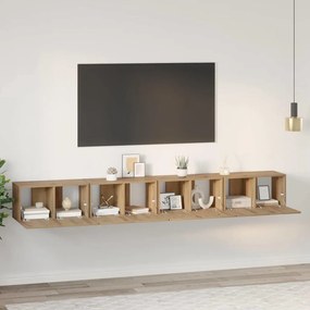 vidaXL Conjunto de móvel de TV 4 pcs Carvalho Artesanal