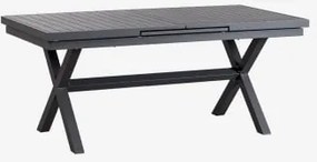 Rectangular Extensible Dining Table In Aluminum Karena Cinza Grafito & 180 - 240 X 90 Cm - Sklum