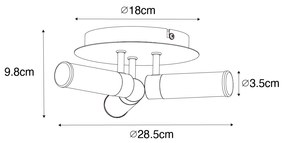 Moderna luminária de teto para banheiro latão 3 luzes IP44 - Banheira Moderno