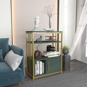 Estante Letos – Verde/Dourado – 60x80x29,6 cm