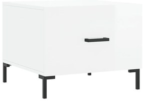 Mesas de centro 2 pcs 50x50x40 cm branco brilhante