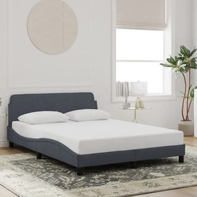 Estrutura de cama sem colchão 140x200 cm veludo cinzento-escuro