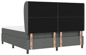 Cama Box com Colchão em Cinza Escuro, 180x200 cm em Tecido