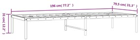 Estrutura de cama 75x190 cm metal branco