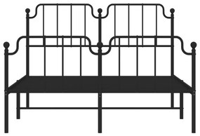 Estrutura de cama com cabeceira e pés 140x200 cm metal preto