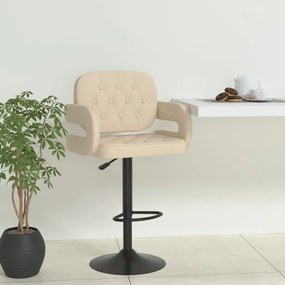 vidaXL Banco de bar tecido cor creme