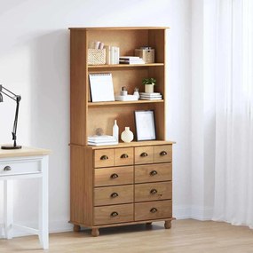 vidaXL Hutch castanho mel 91 x 40 x 184 cm Madeira de pinho maciça