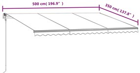 Toldo retrátil automático 500x350 cm amarelo e branco