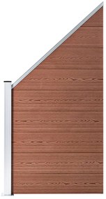 Painel vedação WPC 3 quadrados + 1 inclinado 619x186cm castanho