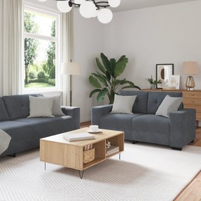 vidaXL Conjunto de Sofás 3 pcs Cinzeto 221 x 78 x 80 cm Veludo