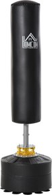 Saco de Boxe de Pé para Adultos 170 cm Altura Ajustável em 3 Níveis Punching Ball com Base Preenchível  Ø50x 170 cm Preto
