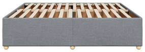 Estrutura de cama sem colchão 200x200 cm tecido cinzento-claro
