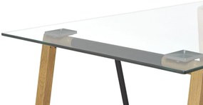 Mesa de jantar em castanho claro e preto 140 x 80 cm TACOMA Beliani