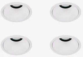 Pack De 4 Downlights Led Embutidos Com Molduras Redondas Ø8 Cm Para Exterior Em Alumínio Orelva Branco & Branco 3000k & 23º & 11 W - Sklum