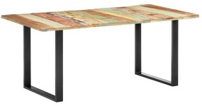 Mesa de jantar 180x90x76 cm madeira recuperada maciça