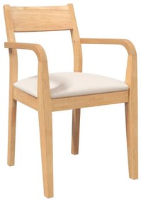 Cadeiras de jantar com almofadões 2 pcs madeira maciça natural