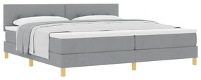 Cama Box Spring com Colchão Cinza Claro 200x200 cm Tecido