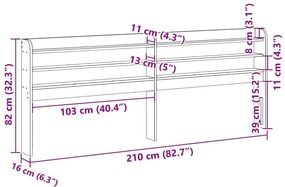 Cabeceira com prateleiras 200 cm pinho maciço castanho-mel