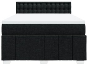 Cama com molas/colchão 160x200 cm tecido preto