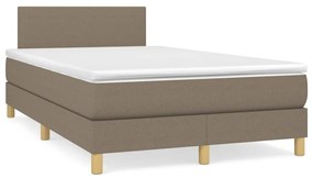 Cama boxspring c/ colchão 120x190cm tecido castanho-acinzentado