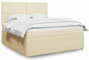 Cama com molas/colchão 180x200 cm tecido cor creme