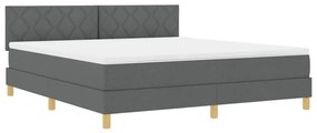 Cama Box com Colchão Cinza Escuro 180x200 cm Tecido