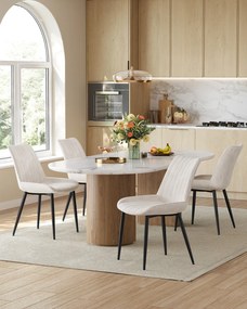 Conjunto de 2 cadeiras de sala de jantar bege cappuccino-Preto