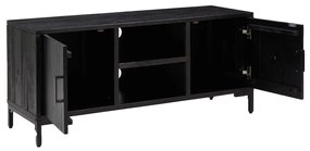 Móvel de TV 110x35x48 cm pinho maciço preto