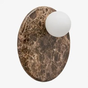Aplique De Parede Ø30 Cm Em Mármore Com Bola De Cristal Conrad Mármore Castanho Emperador - Sklum