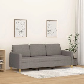 Sofá de 3 lugares tecido 180 cm cinzento-acastanhado