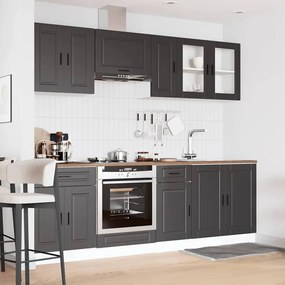 8 peças armário de cozinha conjunto Kalmar preto