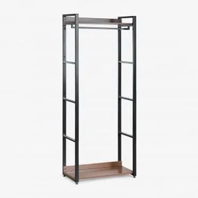 Cabide Em Aço E Mdf Ariaster Preto - Sklum