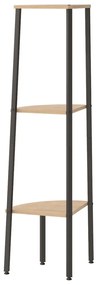 Unidade 3 pratel. de canto 45,5x31,5x120cm castanho-claro/preto