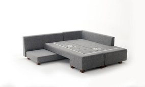 Sofá-Cama de Canto Manama – Cinzento – 280x85x206 cm