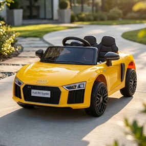 Carro elétrico para Crianças 12V Audi R8 Rodas de EVA Amarelo