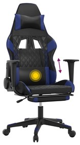 Cadeira Gaming Duty Reclinável com Massagens e Apoio de Pés em Couro A