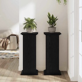 Suporte pra Plantas Preto Carvalho 33 x 33 x 80 cm - Madeira Reconstit