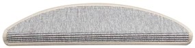Tapetes escada adesivos 15 pcs 56x17x3 cm prateado
