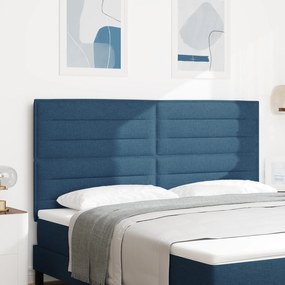 vidaXL Cabeceira LED Design Linhas Azul 90 cm Tecido