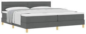 Cama Box Spring com Colchão Cinza Escuro 200x200 cm Tecido