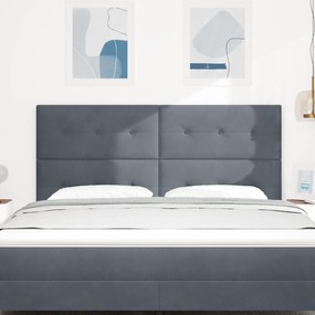 Cabeceira vidaXL Botonê Cinza Escuro 180 cm Veludo