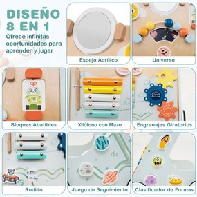 Andarilho de Madeira para Bebés Centro de Atividades de Aprendizagem para Empurrar e Puxar Verde