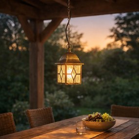 Candeeiro suspenso clássico ouro antigo IP23 - London