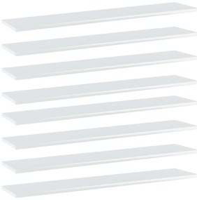 vidaXL Prateleiras estante 8pcs 100x20x1,5cm contrap. branco brilhante
