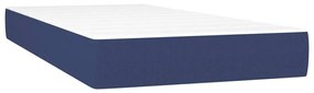 Cama box spring c/ colchão e LED 90x200 cm tecido azul