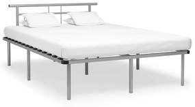 Estrutura de cama metal 160x200 cm cinzento